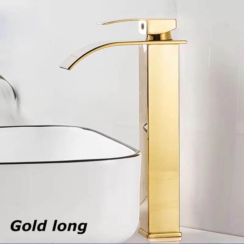 Modern Waterfall Bathroom Sink Faucet Dual Control Hot and Cold Mixer Tap