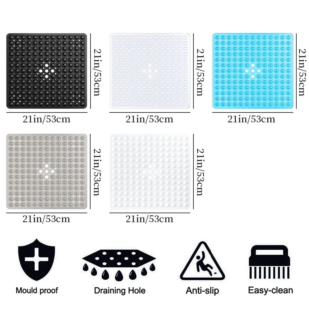 Non Slip Shower Bath Mat With Suction Cups For Bathroom Floor Safety