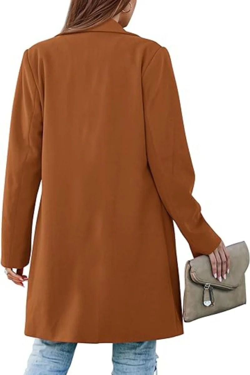 Elegant Double-Breasted Winter Wool Blend Coat