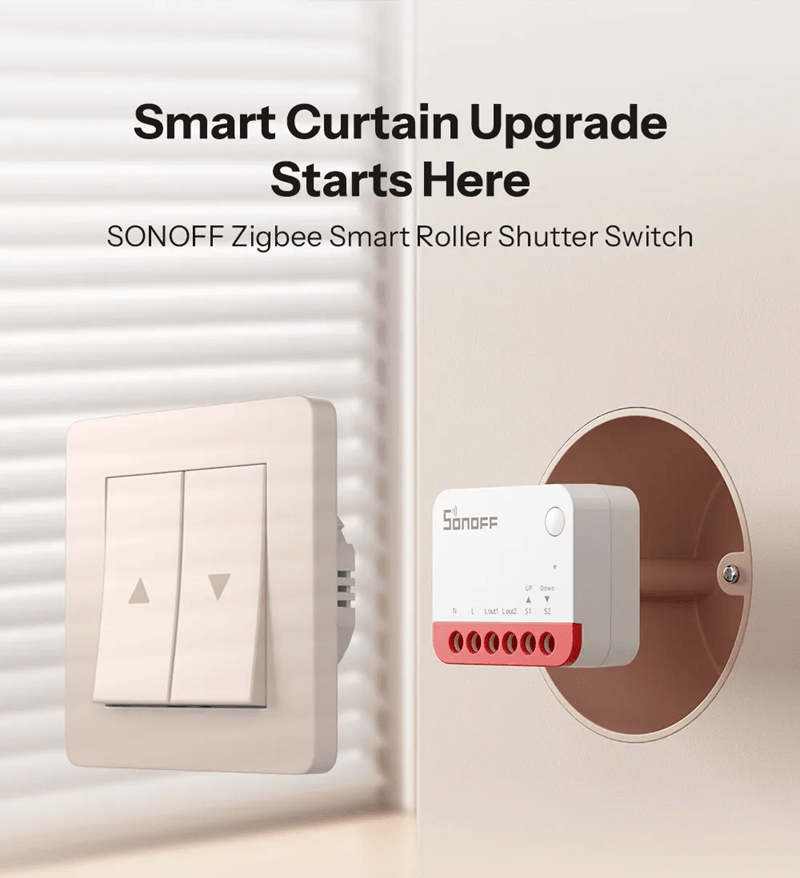 SONOFF MINI ZBRBS Zigbee Smart Roller Shutter Switch for Automated Curtains