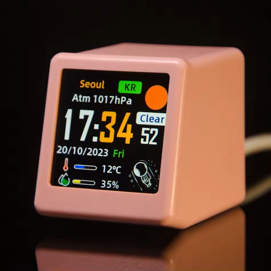 GeekMagic Ultra Smart WiFi Weather Station Bed Clock with Photo Display and GIF Animation