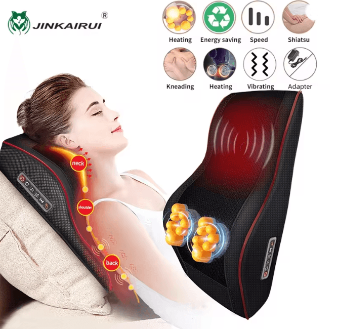 3 in 1 Shiatsu Massage Pillow for Neck Back and Shoulder Pain Relief