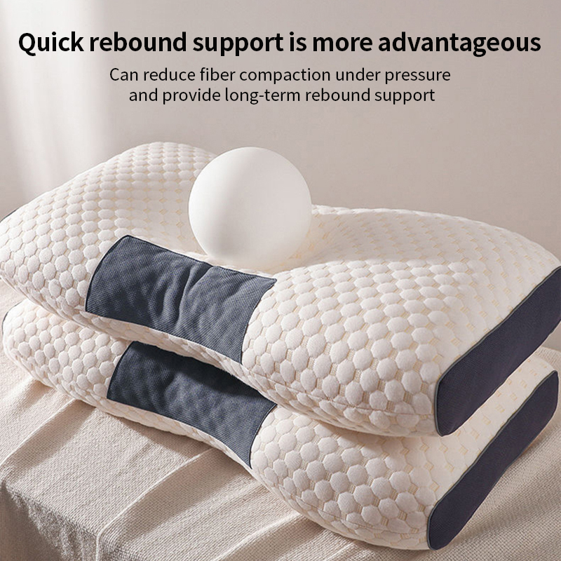 Cervical Orthopedic Neck Pillow, Soybean Fiber Massage SPA Pillow for Sleep & Neck Protection