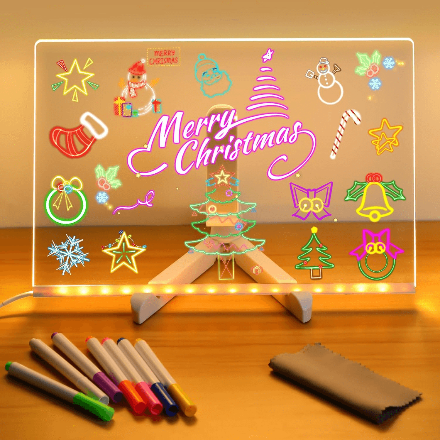 LED Acrylic Message Board – USB-Powered Erasable Display for Kids & Promotions