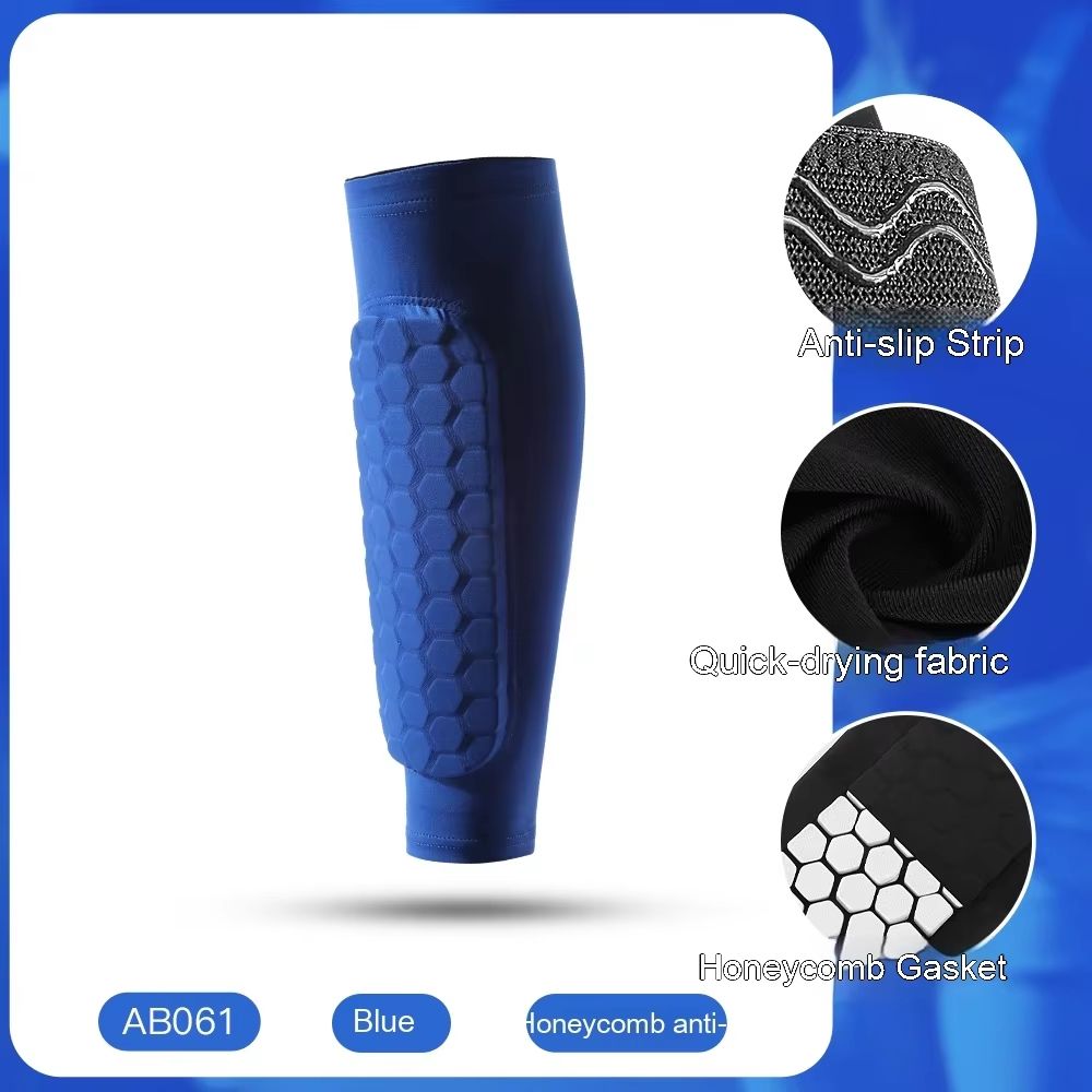 Honeycomb Shin Guards Leg Sleeves – Shockproof Soccer Protection with Anti-Slip Grip