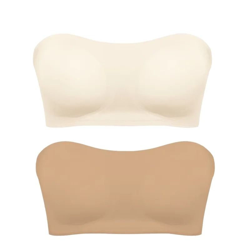 Seamless Ice Silk Strapless Push Up Anti-Slip Bra