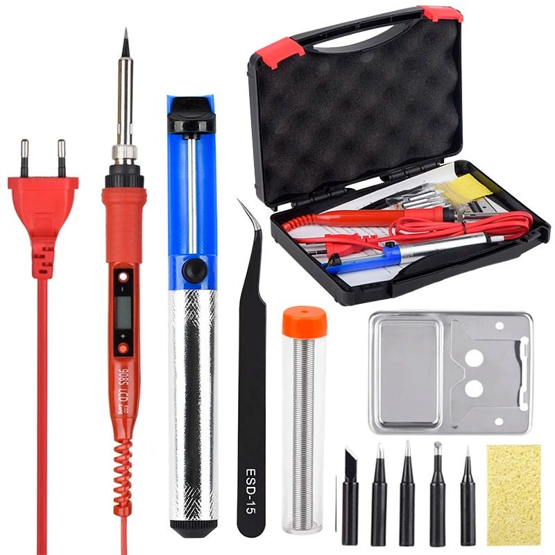 Digital LCD Soldering Iron Repair Kit Adjustable Temperature 80W