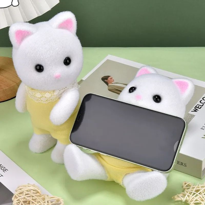 Woodland Family Animal Phone Stand – Cute Forest Animals Movable Limbs Desk Decor Holder