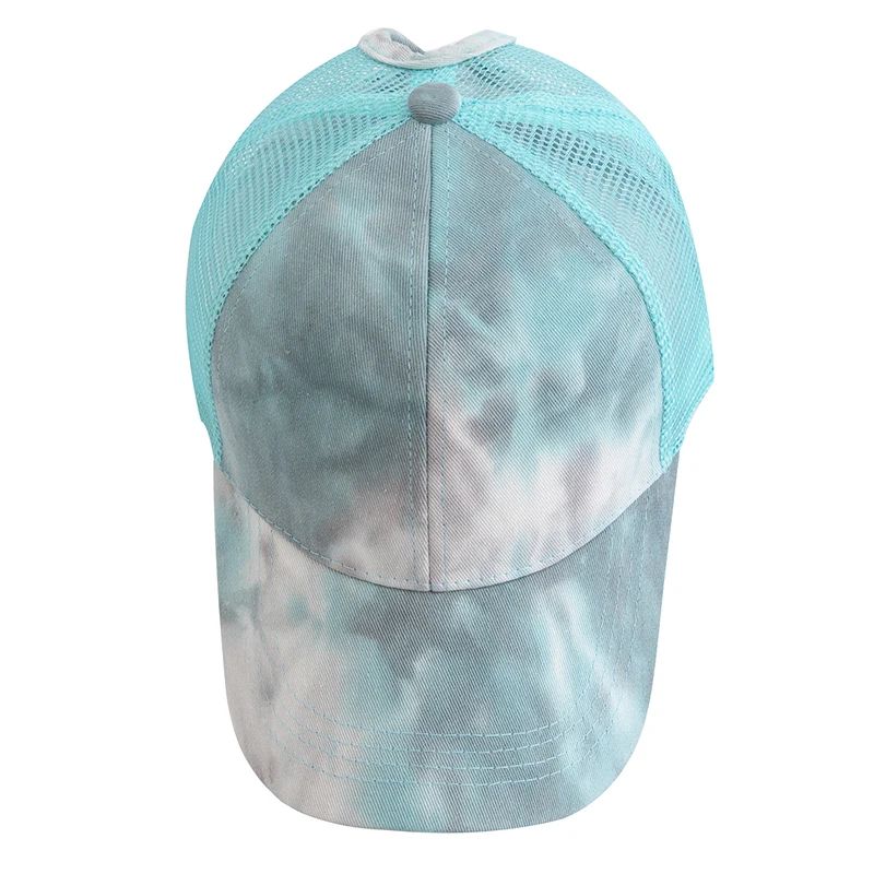 Women Tie Dye Ponytail Trucker Baseball Cap