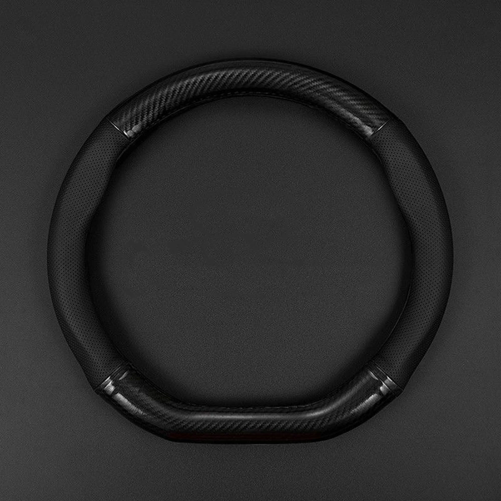 Universal Car Steering Wheel Cover Carbon Fiber Leather Anti Slip Three Dimensional Stylish & Durable Car Accessory