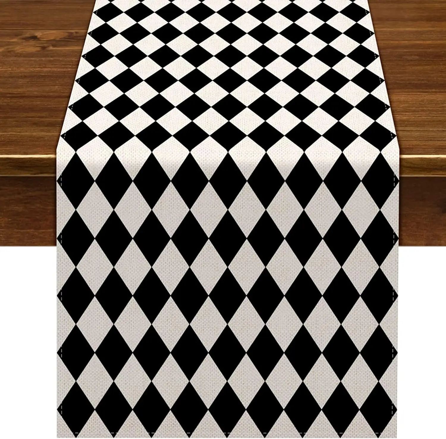 Classic Buffalo Plaid Linen Table Runner for Farmhouse Dining & Parties