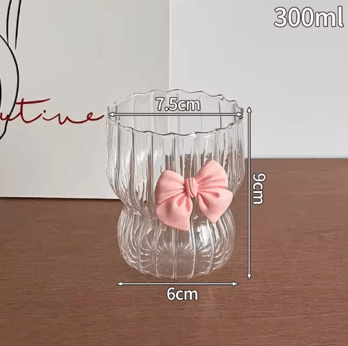 RippleWave Transparent Drinking Glass – Creative Wave Iced Coffee Tumbler
