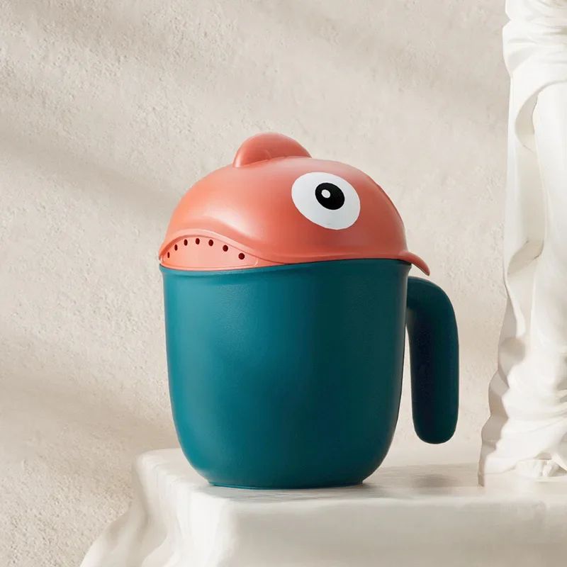 Baby Bath Rinse Cup Cute Shark Shower Water Scoop