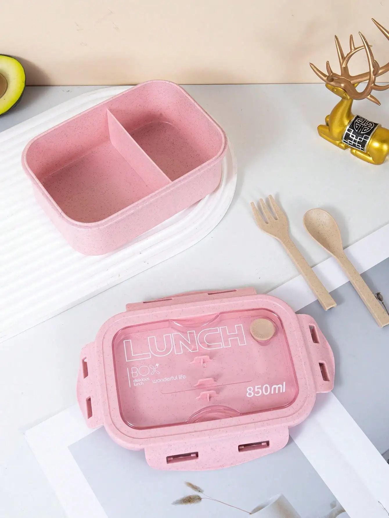 Microwave Safe Lunch Box with Tableware and Airtight Seal
