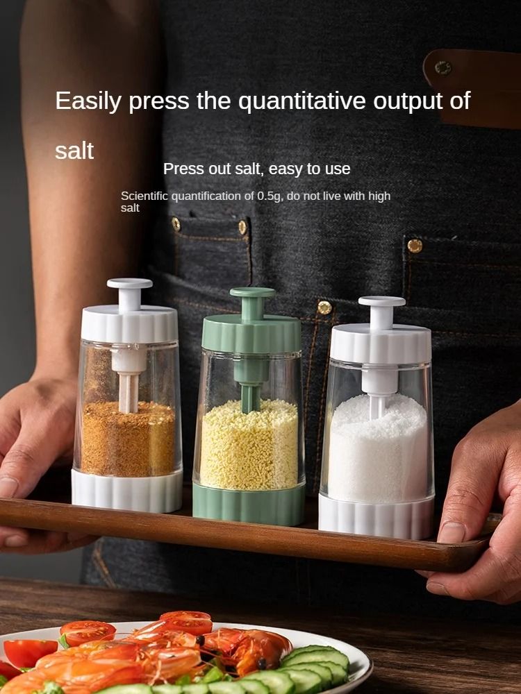 Transparent Seasoning Jars and Salt/Pepper Condiment Containers for Kitchen and Barbecue