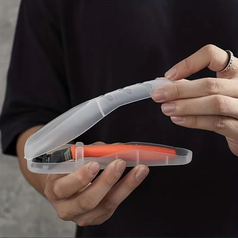 Transparent Razor Travel Case for Safe Storage and Dustproof Protection