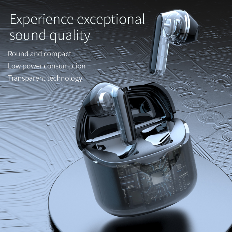 Transparent TWS Wireless Bluetooth Earbuds with Touch Control and HD Audio