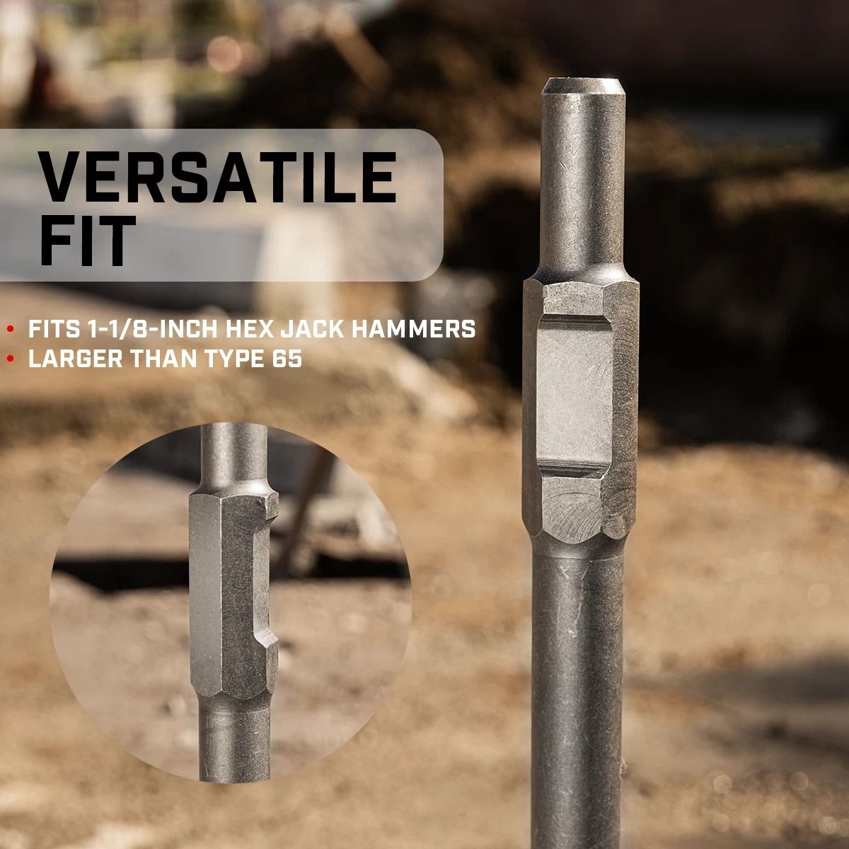 Jack Hammer Chisel Bits Hex Shank Demolition Set