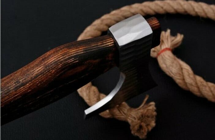 CUSTOM HANDMADE CARBON STEEL HATCHET TOMAHAWK HUNTING AXE WITH BEAUTIFUL HEAD