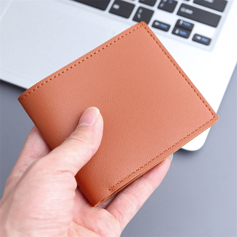 Mens PU Leather Slim Wallet Stylish & Compact Credit Card Holder for Business
