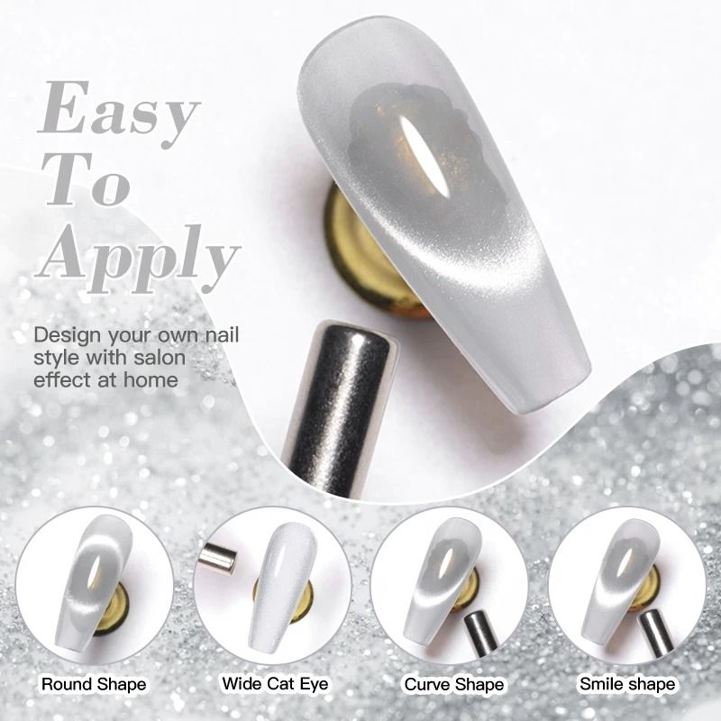 7ml Magnetic Gel Nail Polish – Cat Eye Effect, Glitter, Semi-Permanent UV/LED Soak-Off