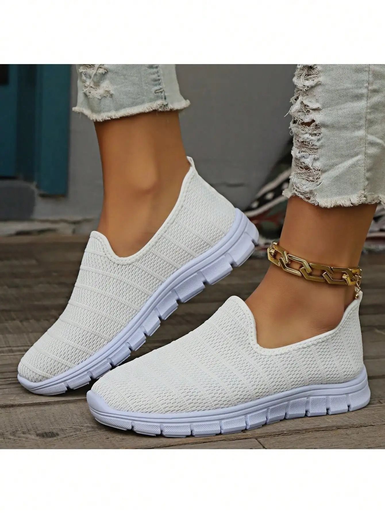 Womens Slip On Mesh Sneakers Summer Casual Lightweight Walking Loafers with Soft Sole and Breathable Design