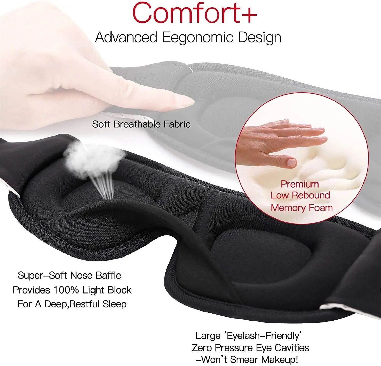 3D Soft Padded Sleep Eye Mask Blindfold