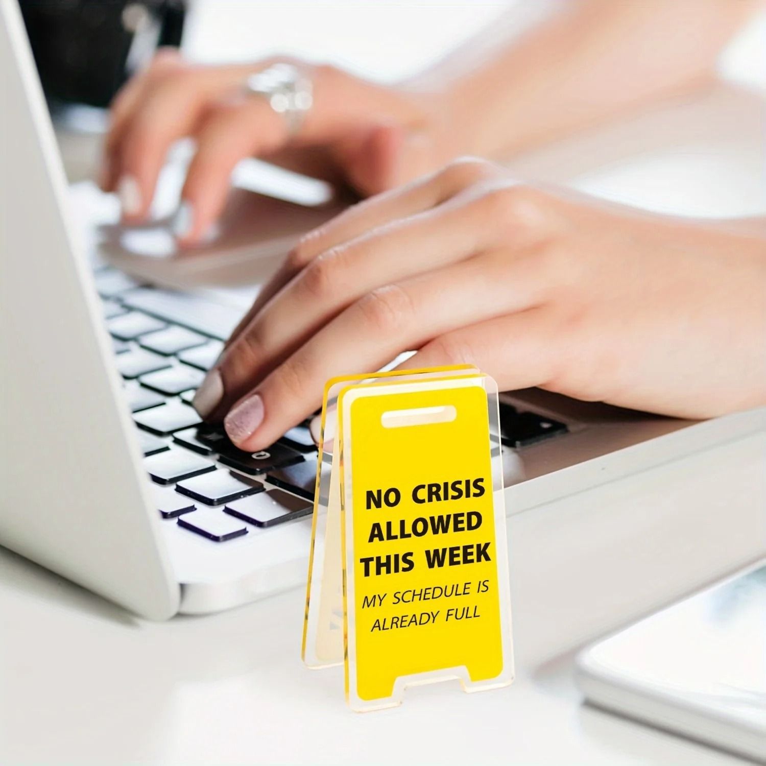 This Weeks Ban on Crisis Acrylic Desktop Sign