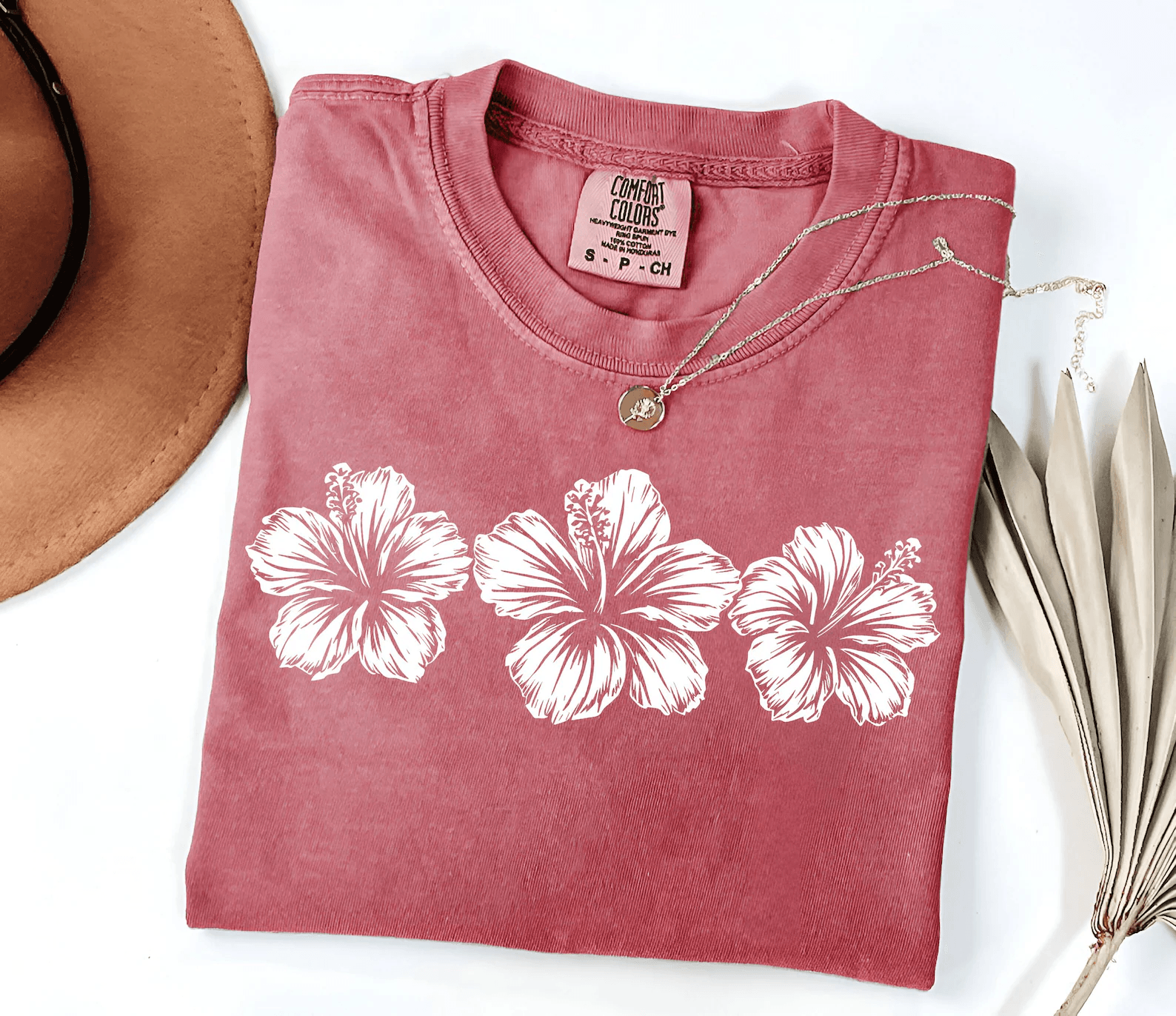 Hibiscus Flower Comfort Colors Shirt – Tropical Beach Hawaiian Summer Tee