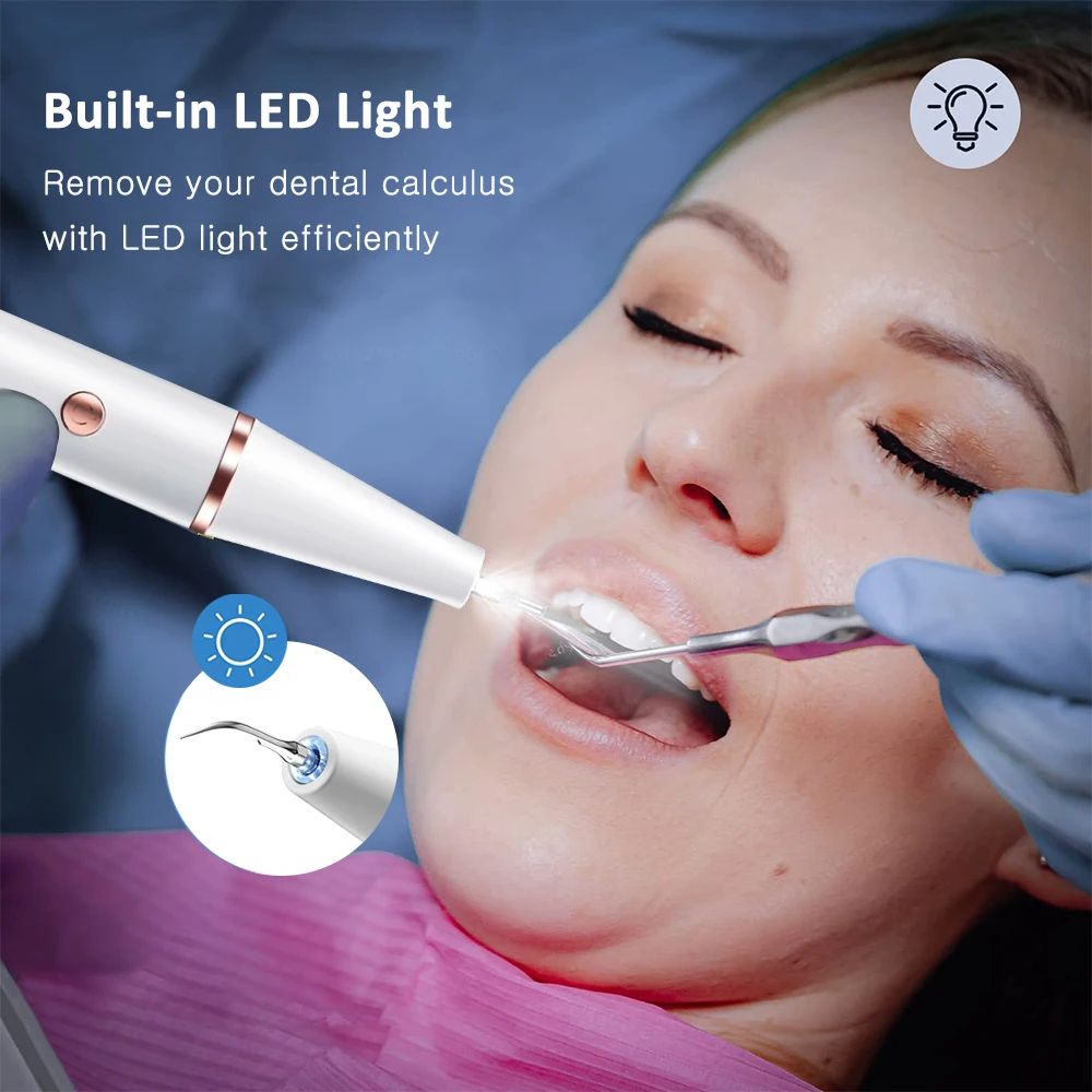 Electric Sonic Dental Scaler, Teeth Tartar & Plaque Stain Remover with LED Whitening