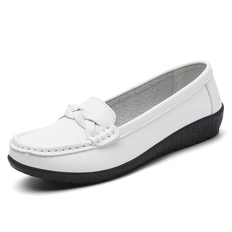 Womens Soft Leather Casual Loafers
