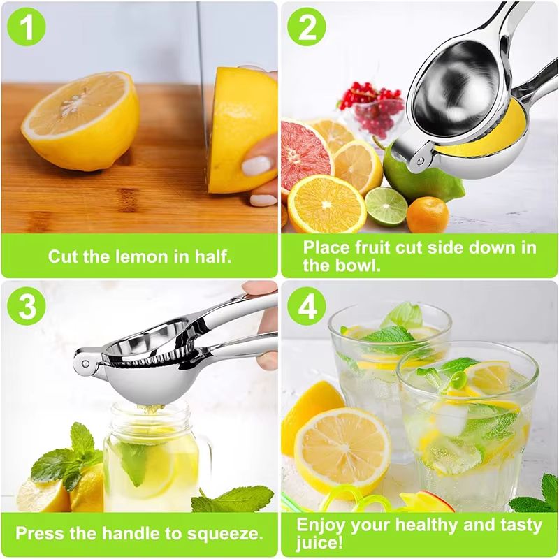 LMETJMA Premium Zinc Alloy Lemon Squeezer Manual Citrus Juicer