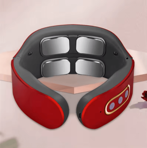 Electric Neck Shoulder Pulse Massager with Heat Adjustable Cervical Pain Relief Device