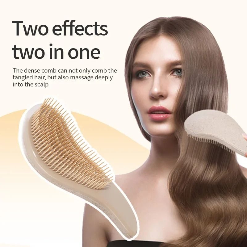 Magic Detangling Hairbrush Soft Wheat Straw Scalp Massage Anti Static Grooming Comb