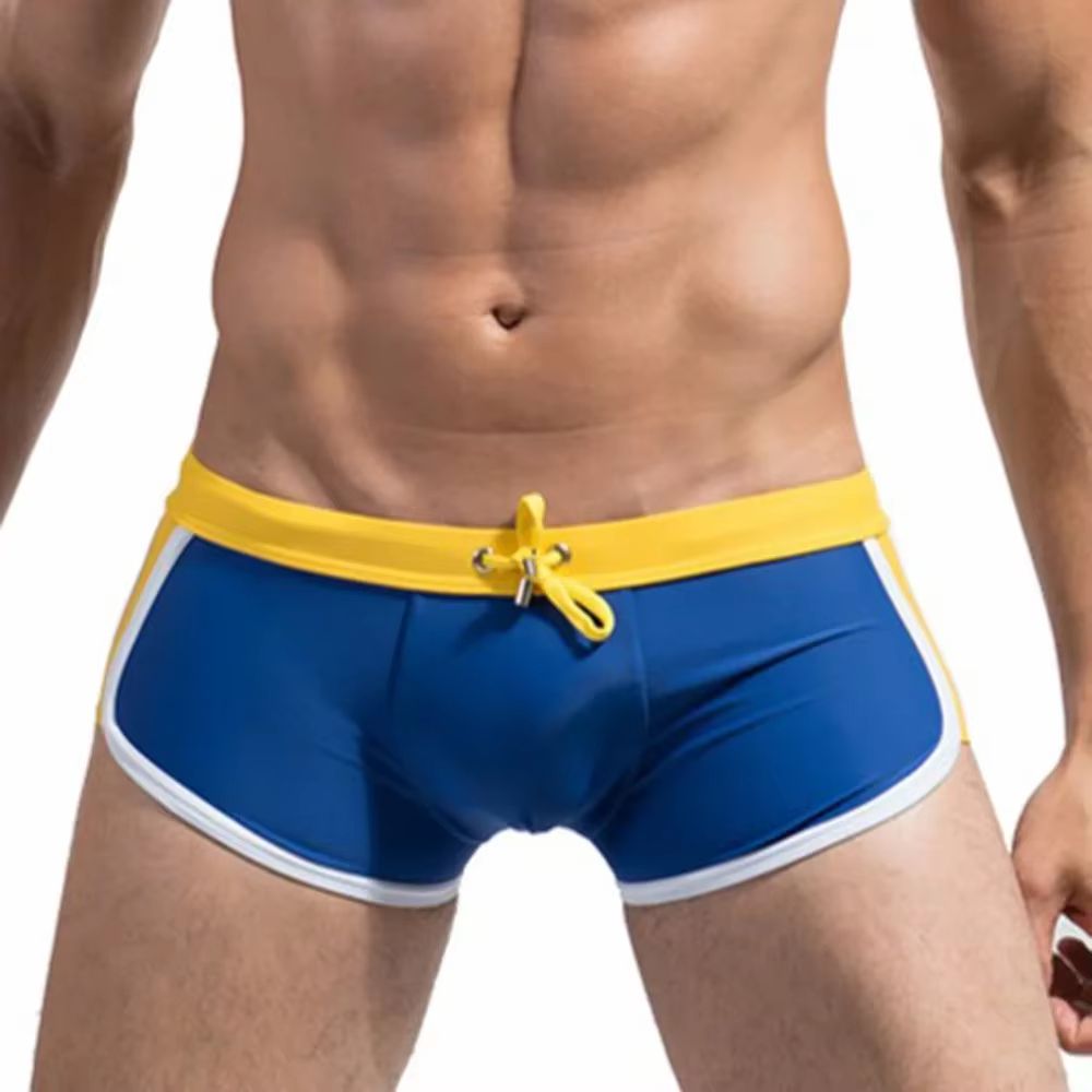 Breathable Pleated Swim Trunks with Elastic Waist – Secure Unisex Swim Shorts