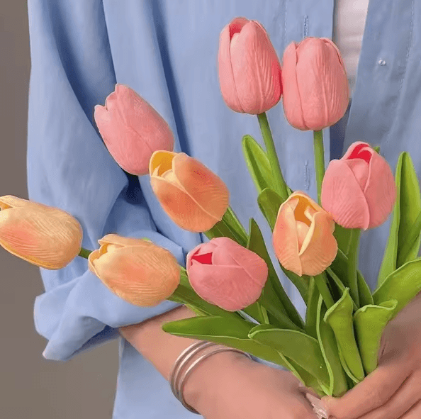Real Touch Artificial Tulip Bouquet for Elegant Home & Event Decor