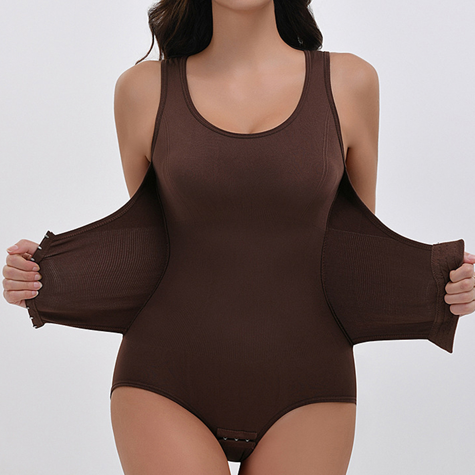 Slimming Bodysuit Shapewear with Zipper Belt Womens Tummy Control Waist Trainer