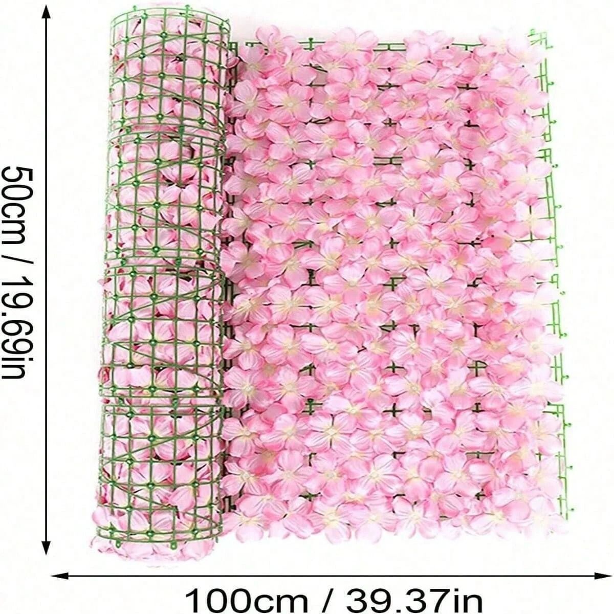 Expandable Artificial Ivy Fence Privacy Screen with Flowers