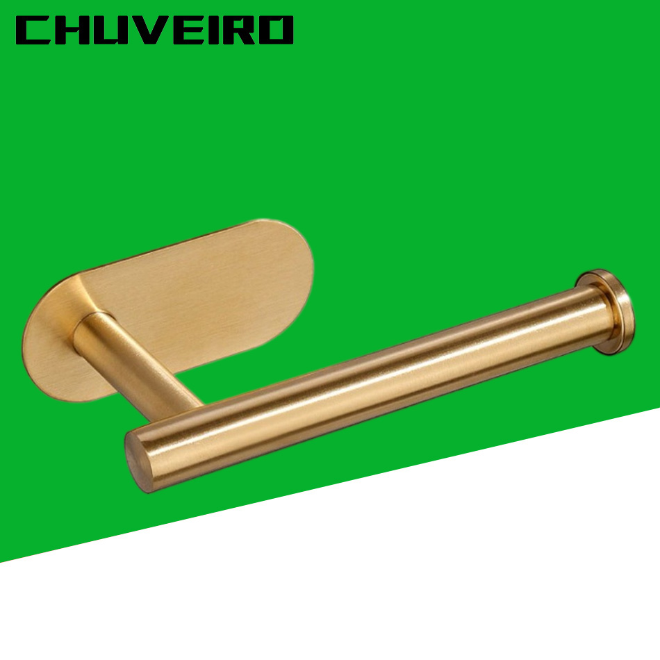 Adhesive Toilet Paper Holder Stainless Steel Wall Mounted Tissue Rack