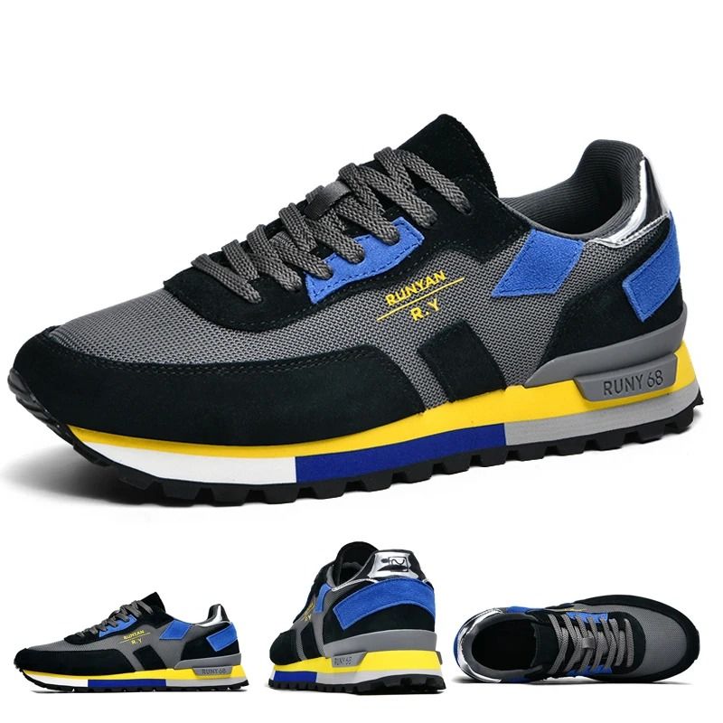 Mens Lightweight Breathable Running Sneakers Lace Up Mesh Walking Shoes