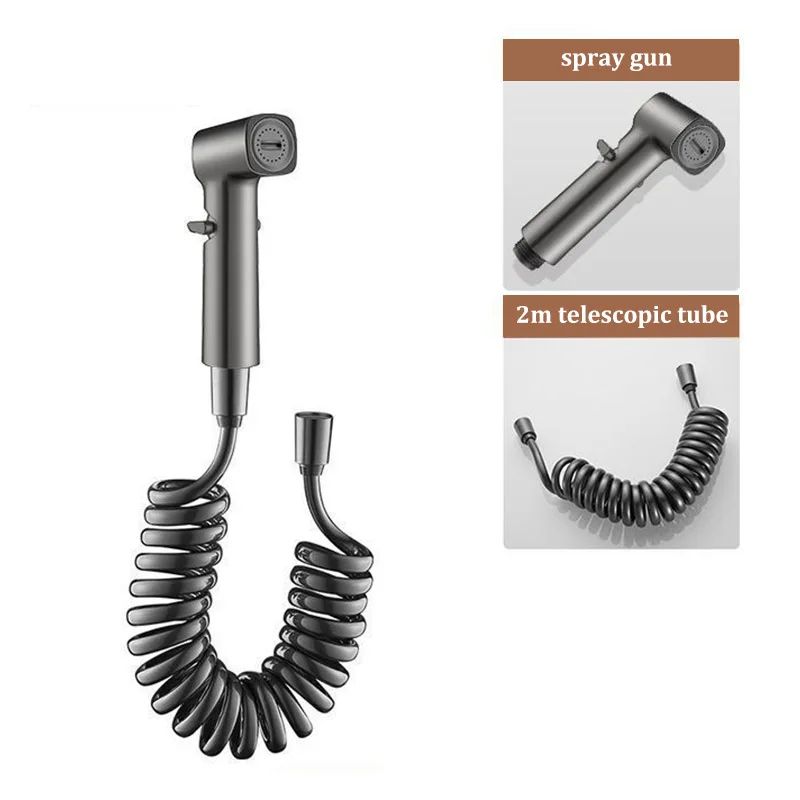 High-Pressure Toilet Spray Gun Kit with 1-in-2-Out Diverter Valve (Handheld Bidet Sprayer)