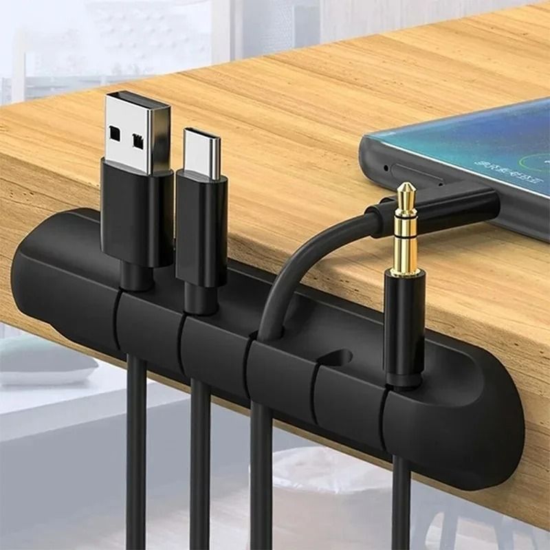 Professional High Bond Silicone Cable Clips and Self Adhesive Desktop Tidy Wire Organizer