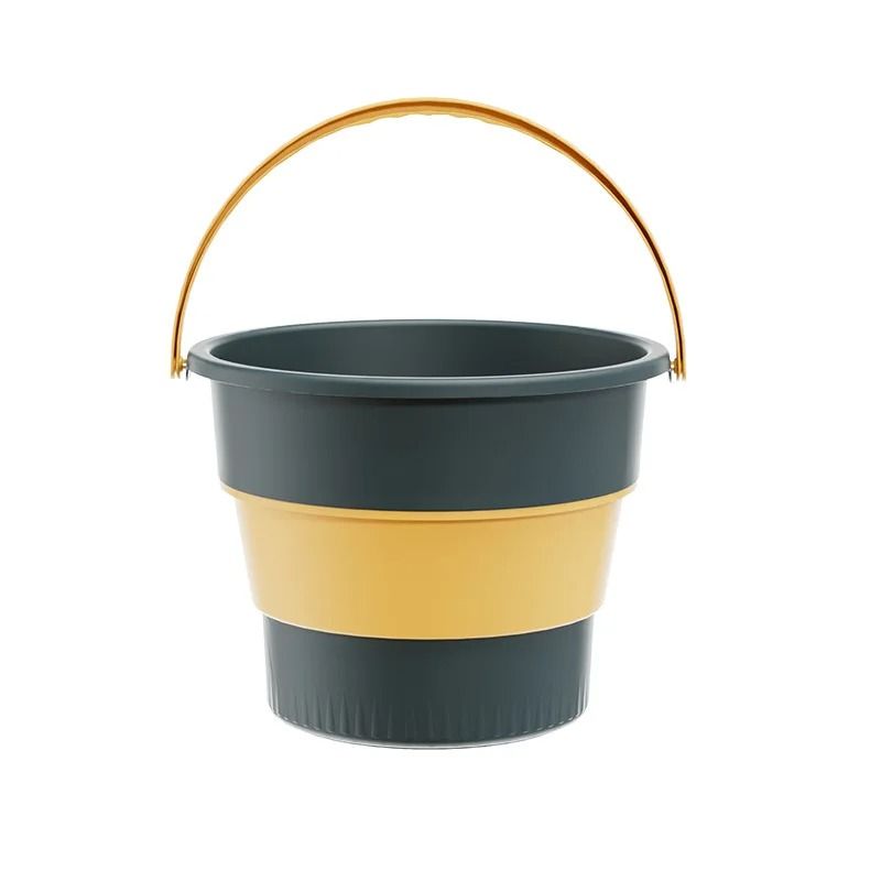 Folding Portable Bucket with Lid Collapsible Silicone Bucket for Camping and Home