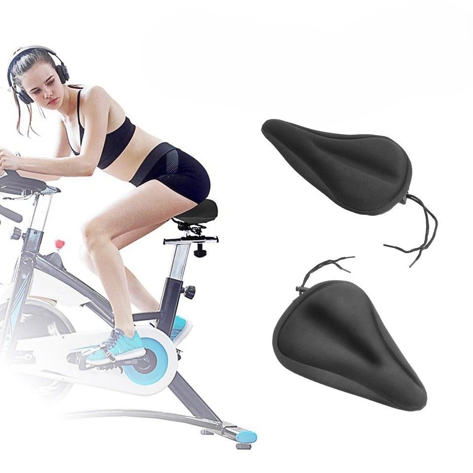 Soft Bicycle Silicon Gel Saddle Cover, Comfortable Seat Cushion for Spin Bikes, Mountain Bikes, and Exercise Saddles