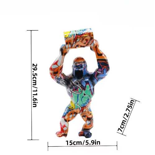 Creative Gorilla Resin Sculpture – Modern Animal Statue for Living Room Decor