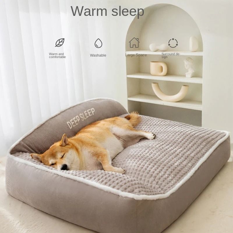Cat and Dog Bed Non Slip Warm Soft Kennel with Removable Cushion