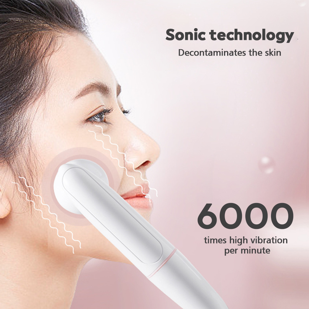 Waterproof Electric Facial Cleanser, 2 Speed Vibrating Face Brush, Battery Powered Massaging Device
