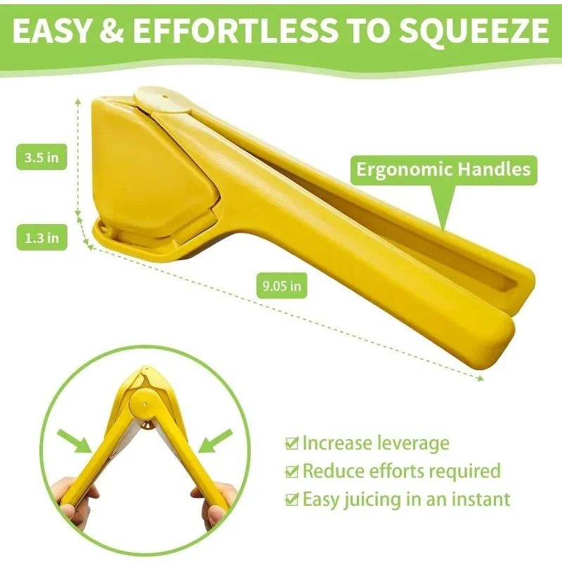 Max Juice Extraction Lemon Lime Squeezer – Easy-to-Use Flat Citrus Press with Built-in Strainer