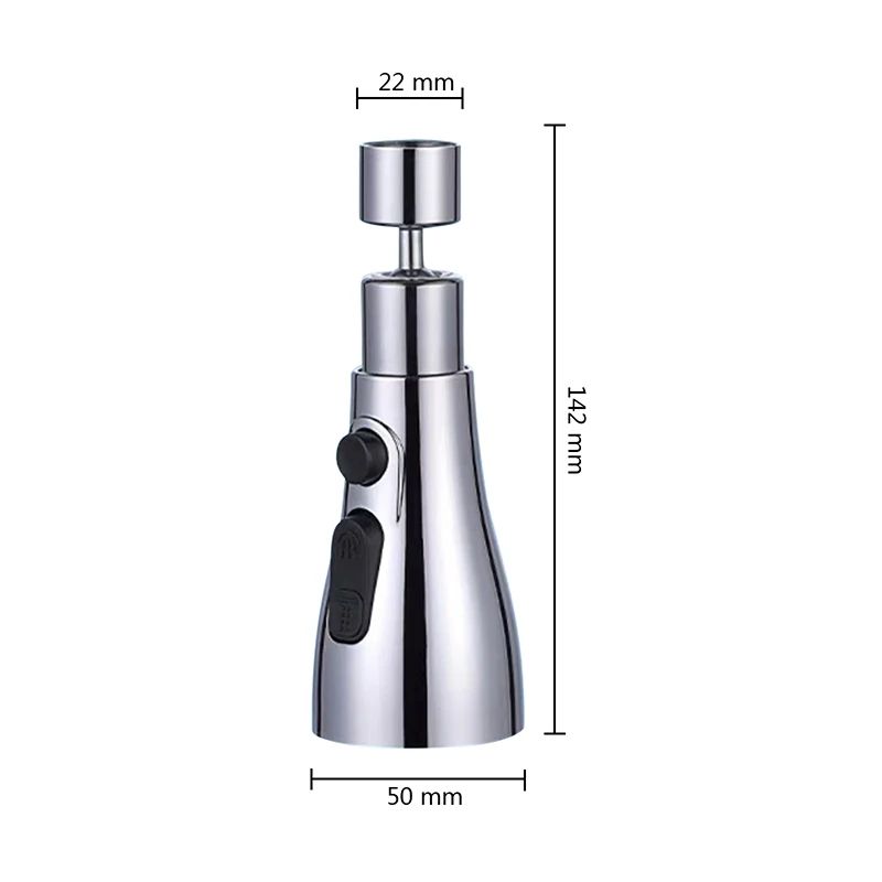 Universal 360° Rotating Kitchen Faucet Extender – Pull-Out Tap Sprayer Attachment with Multi-Mode Strong Flush Booster