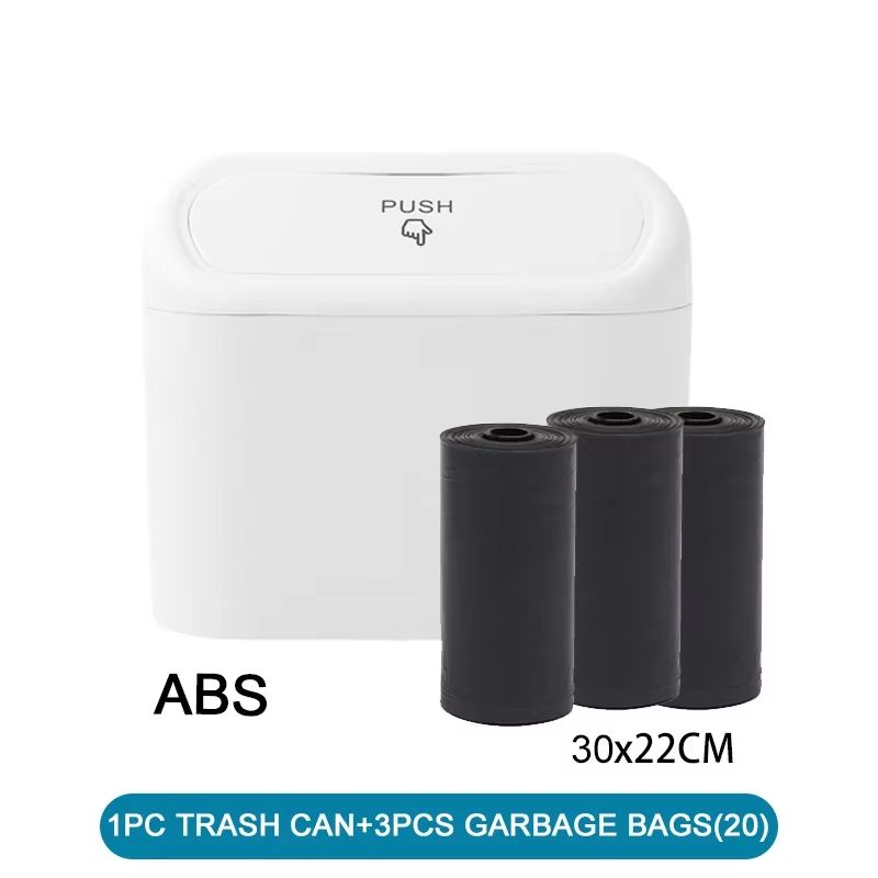 Leak-Proof Car Trash Can with Lid Mini Garbage Bin and 300 Bags